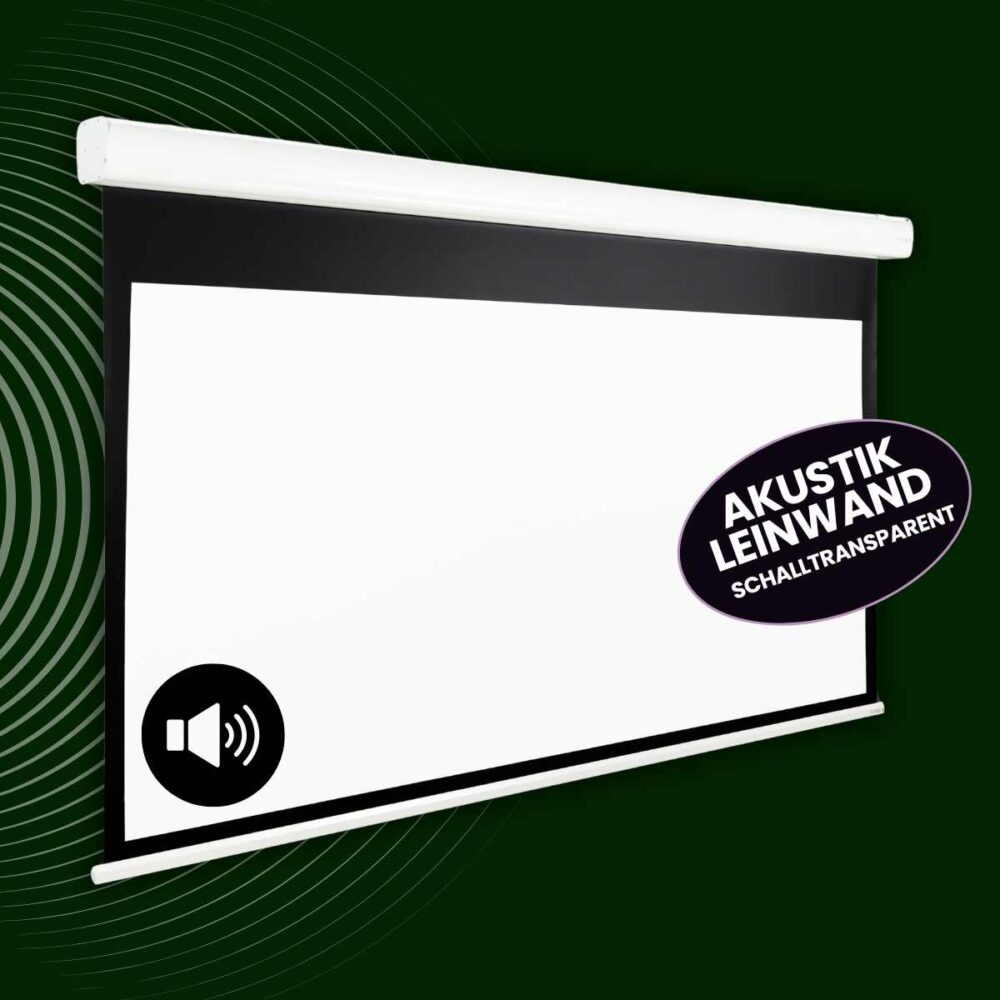 Akustik Motorleinwand Stiers Schalltransparent