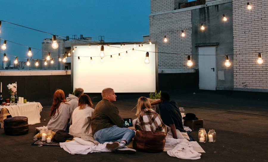 Mobile Rückprojektions Fläche, Outdoor Kino, Kino mit Freunden