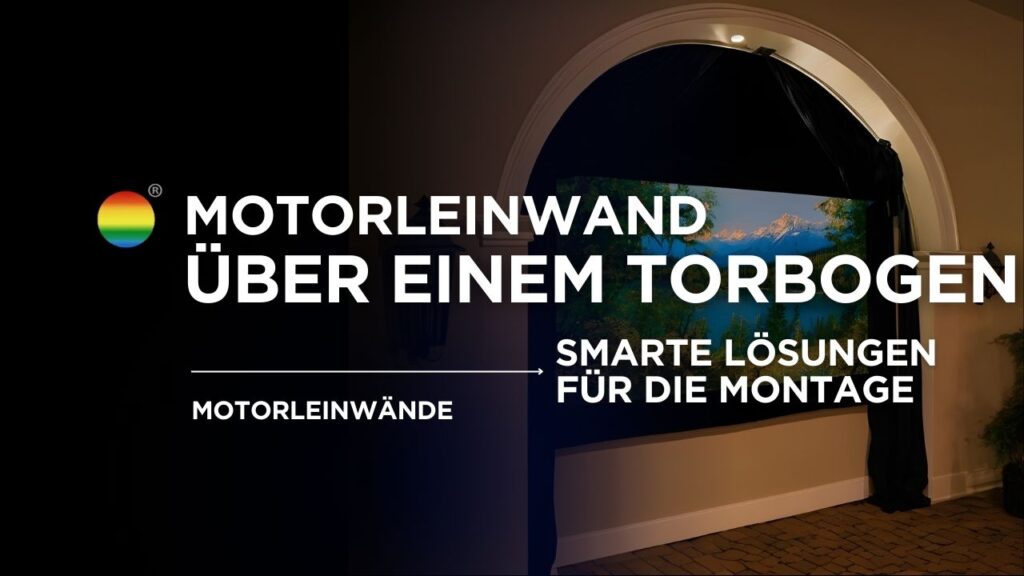Motorleinwand über einem Torbogen von Stiers in Aktion
