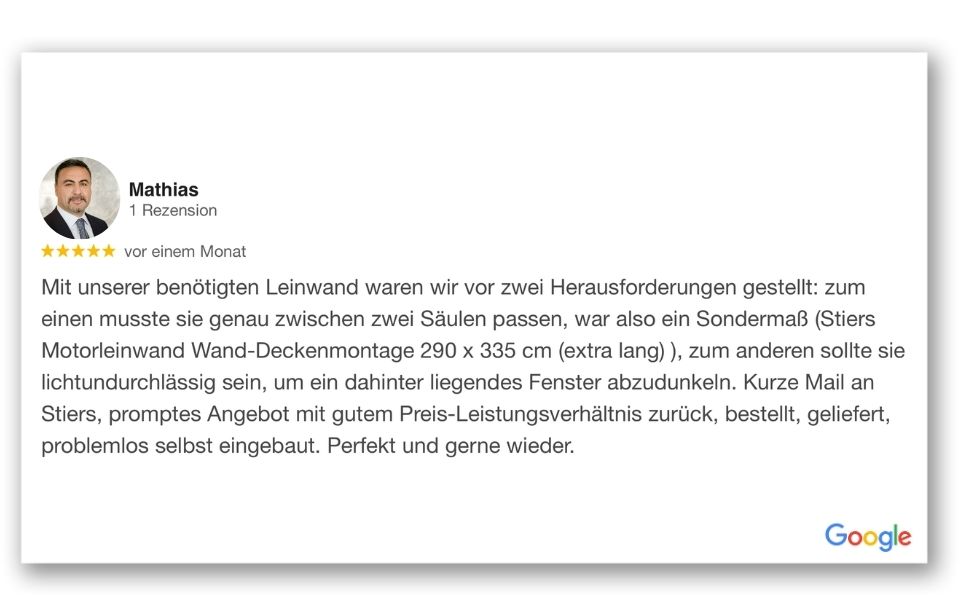 Motorisierte Leinwand ideal für Wohnzimmer & Heimkino
