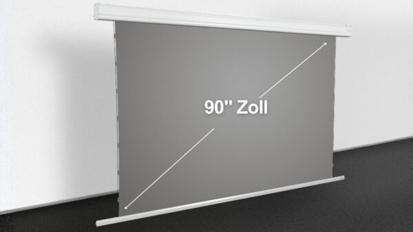 Elektrische 90 Zoll CLR Tension Leinwand als Heimkino Motorleinwand in modernem Wohnraum