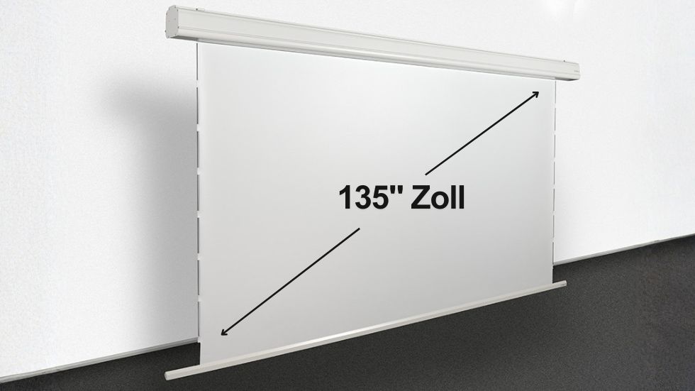 Zollmaß Tension Leinwand 300 x 135 cm (135 Zoll) für Heimkino und Präsentationen