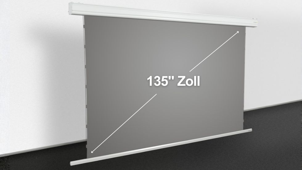 Zollmaß Tension Leinwand 300 x 135 cm (135 Zoll) für Heimkino und Präsentationen